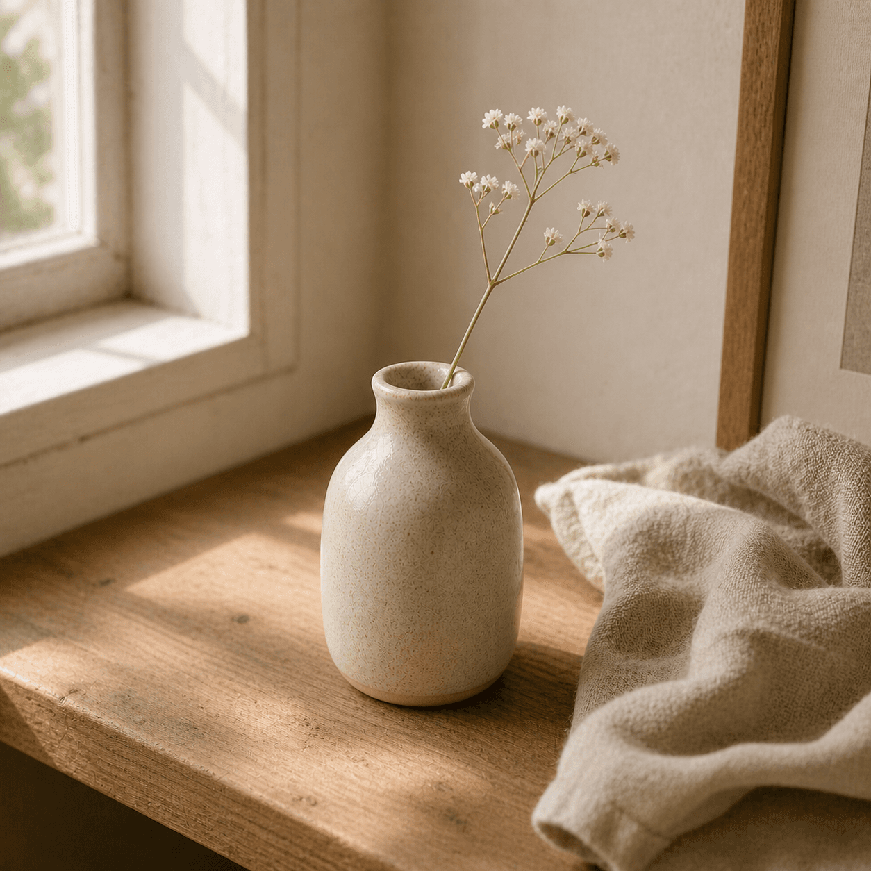Bud Vase in Warm Sand handmade ceramic vase