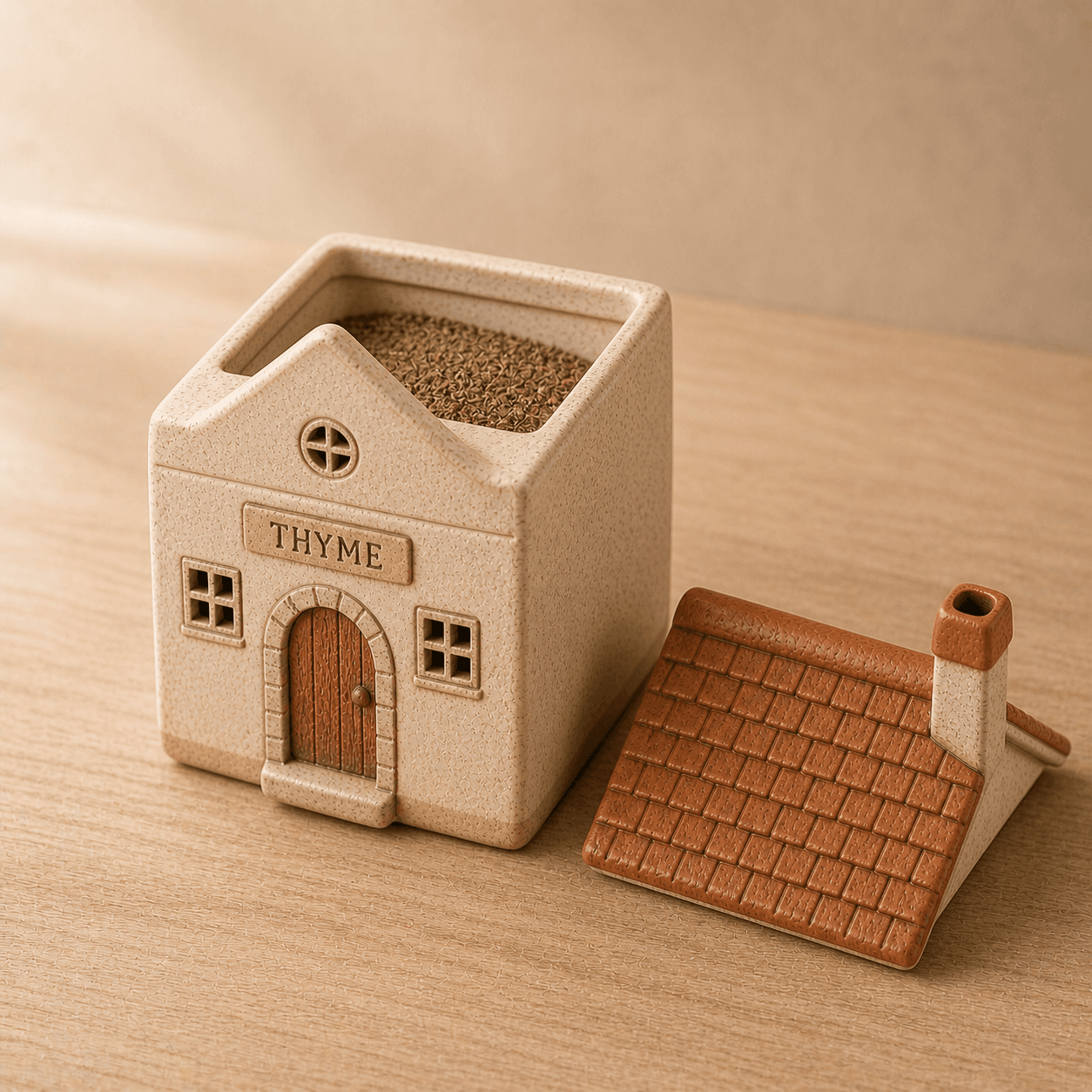 Classic Cottage handcrafted ceramic spice jar