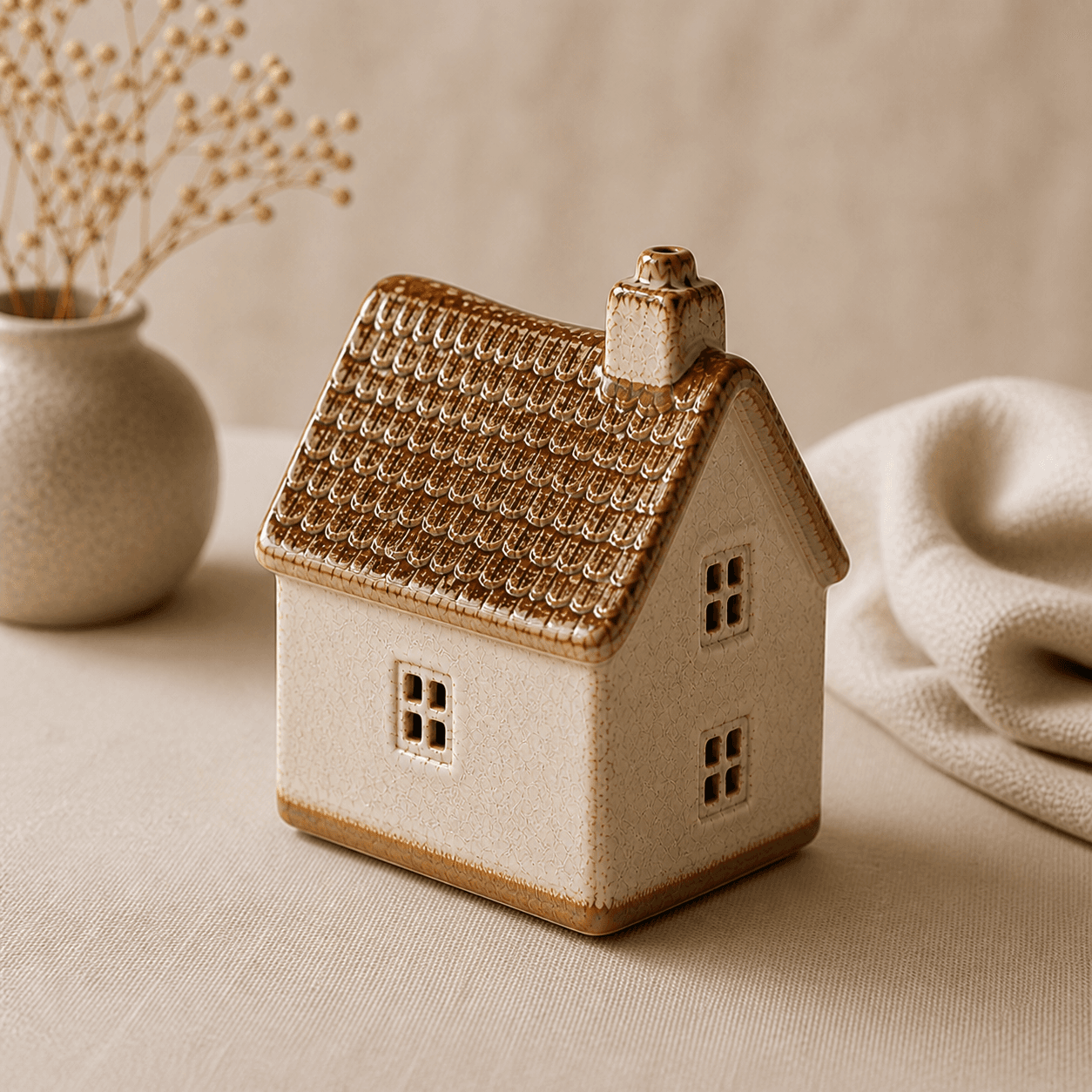 Hearth Cottage Ornament handmade ceramic house