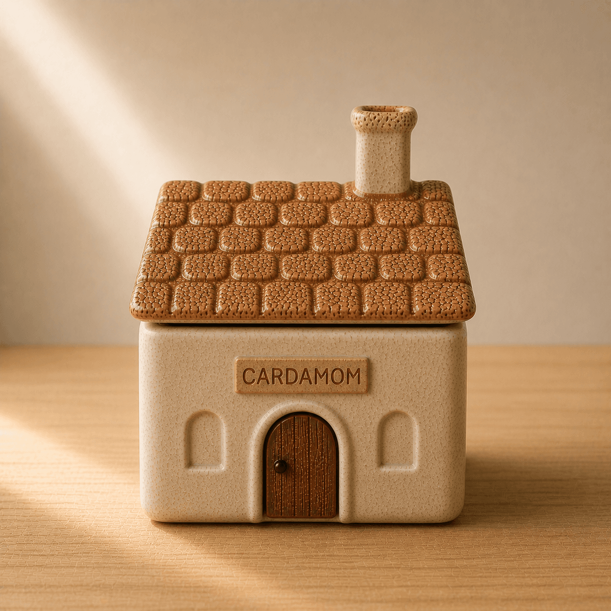 Textured Roof Cottage handcrafted ceramic spice jar